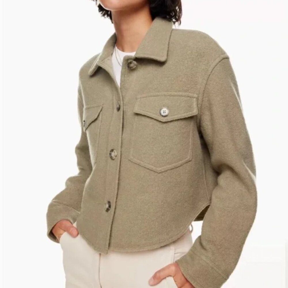 Aritzia Wilfred Ganna Cropped Shirt Jacket